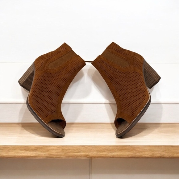 Toms Women's Majorca Peep Toe Ankle Boots Chestnut Brown Size 6.5 - Picture 10 of 10